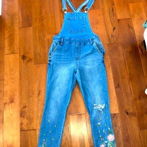 Forever 21 Embroidered Overalls